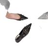 Fashion Hot Selling 2025 Pointed Toe High Heels Women's Thin Heel Large Size Summer  Sexy Rivet Buckle Middle Heel Headed Sandals Women