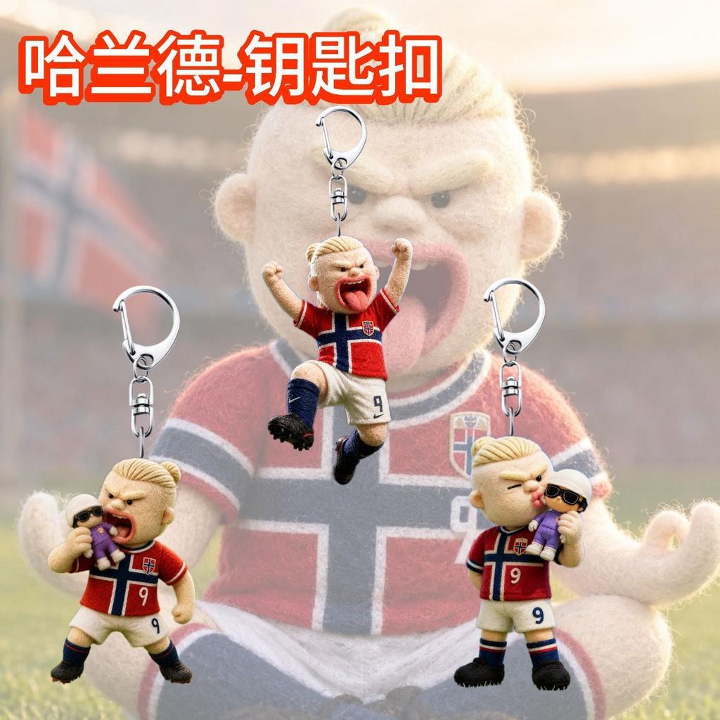 Haaland Acrylic Keychain Norway National Team Fan Merch Soccer Star Backpack Pendant