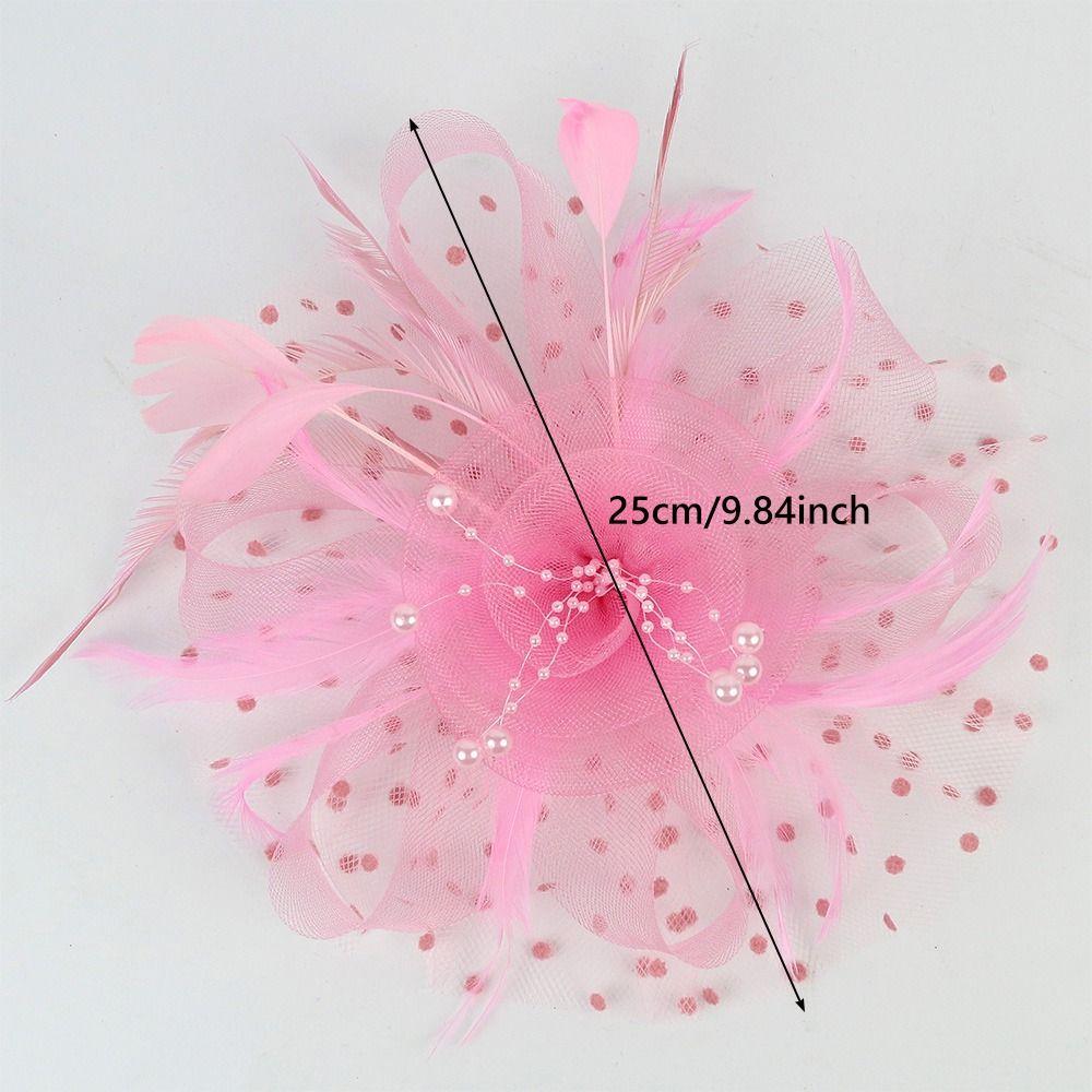 Wedding Fascinator Hat Cocktail Tea Party Headband Feather Headpiece & Gloves Set  for Women Girls