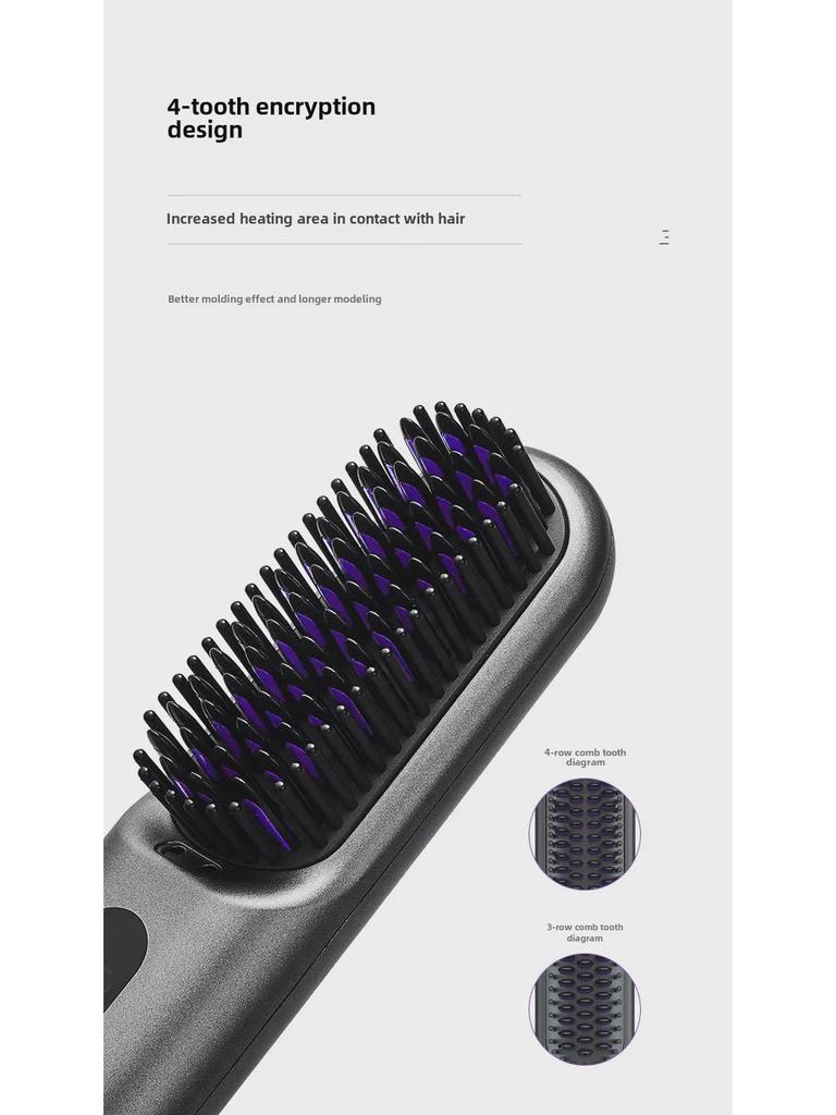 Lowra Rouge Roller Wireless Negative Ion Hair Comb – Damage-Free, Anti-Static, and Portable Electric Straightener.