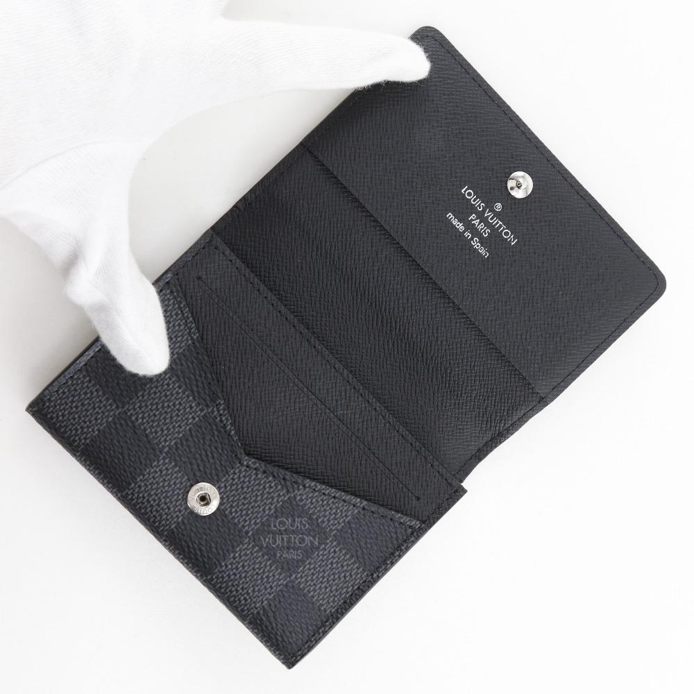 LOUIS VUITTON Anneveld Cult de Visit Card Case N63338 name card holder black Damier Grafitto Canvas mens Used