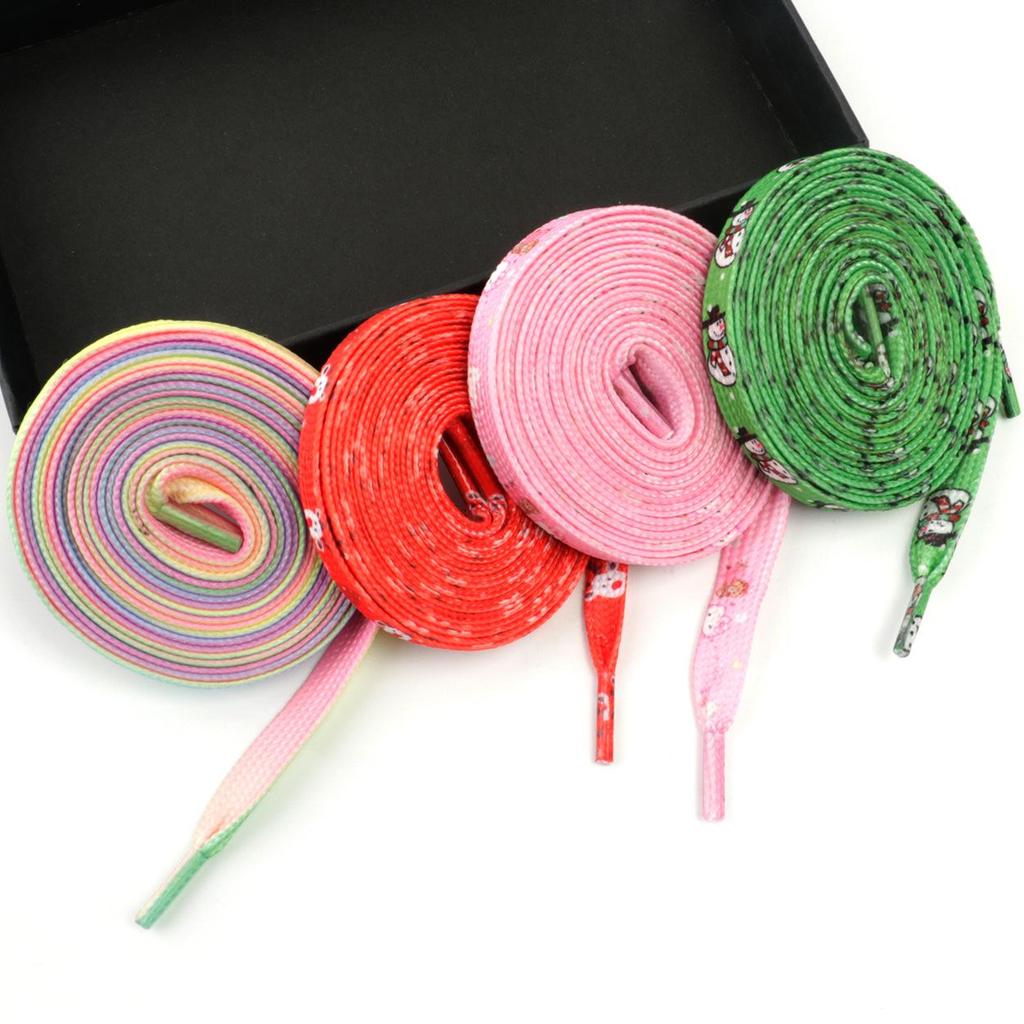 Colorful Rainbow Gradient Polyester Shoelaces for Sneakers and Canvas Shoes - Fun and Creative Laces for Kids