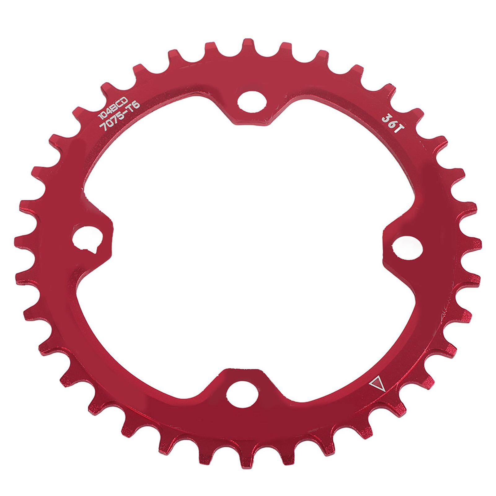 

32343638T BCD 104 Mountain Bike Steel Single Crank Chain Ring Repair Parts (Red 36T)