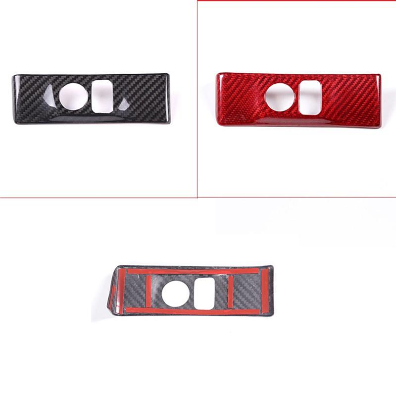 Car Headlight Adjustment Switch Trim Cover Carbon Fiber for Nissan GTR R35 2008-2016 Interior Accessories(Black)