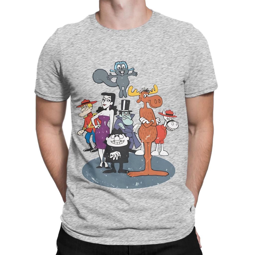 Rrocky And Bullwinkle Novelty Graphic 100 Cotton Tshirt The Adventures Of Rrocky And Bullwinkle Tops Tees For Unisex