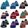 Vlněná pletená čepice s výšivkou pro fanoušky NFL Teplá zimní čepice