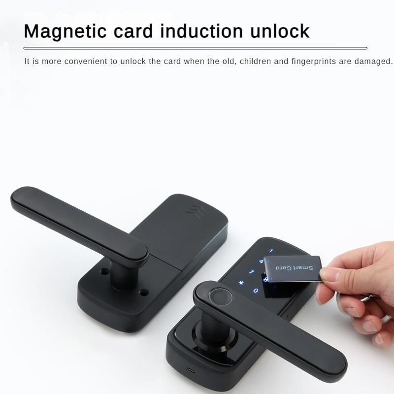 Single Tongue Fingerprint Lock Remote Password Aluminum Door Lock WIFI Bluetooth Smart Lock