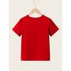 European Sizes Girl's Round Neck Short Sleeve T-Shirt with Cute Hamster Making a Heart Gesture Print, Fashionable Casual  Top