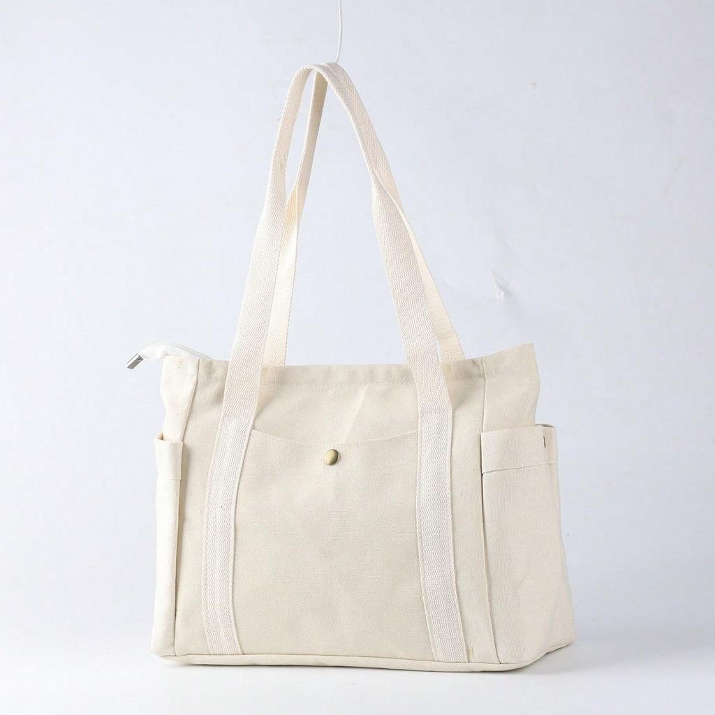 1 Stück Leinwandtasche für Damen, große Kapazität, einfache und vielseitige Tragetasche, Tote Bag, Einkaufstasche, Umhängetasche