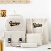 Four-Piece Backpack Set Letter Backpack Senior High School Student Schoolbag Unisex Large Capacity Lightweight Backpack