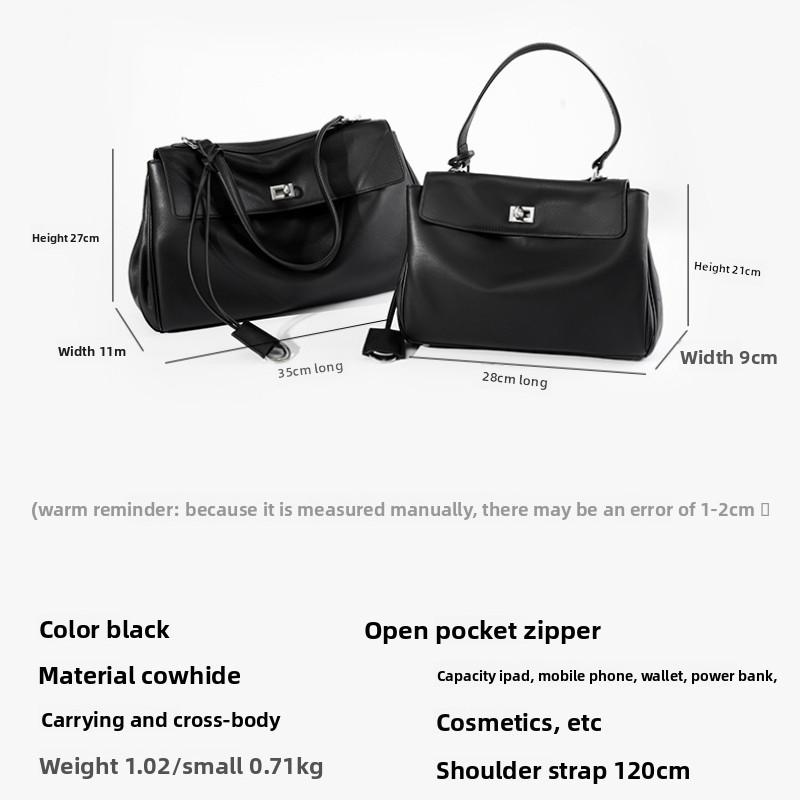 Special Bag Large Capacity Smooth Calfskin Shoulder Portable Lock Commuter Armpit Bag