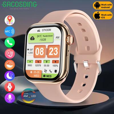 SACOSDING Nowy inteligentny zegarek damski seria 10 NFC Smartwatch męski Bluetooth Wodoodporny Bezprzewodowe ładowanie 1,85-calowy ekran Amoled
