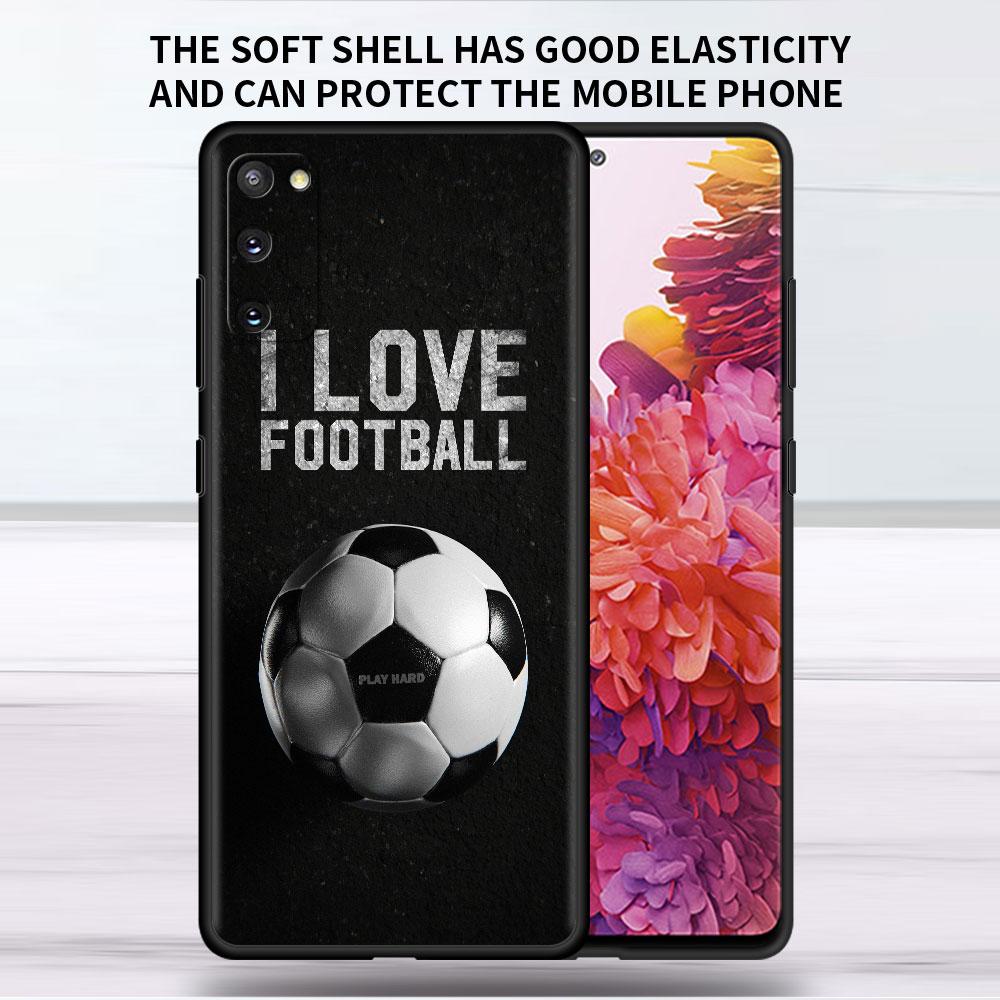 Custodia Morbida Per Samsung Galaxy Note 20 Ultra 10 Plus Lite A50 A70 A20 A40 A20e 9 8 A60 A10e Funda Cover per Telefono I Love Football Capa