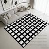 Modern Black White Carpet Minimalism Striped Decoration Bedside Bedroom Rug Lounge Cloakroom Antiskid Study Floor Mats Washable