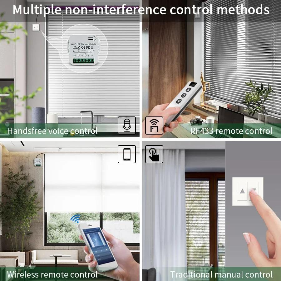 Tuya WiFi Smart Vorhangschalter Rollladen Jalousiemotor RF433MHz Fernbedienung Smart Life APP Sprachsteuerung Mit Alexa Google Home