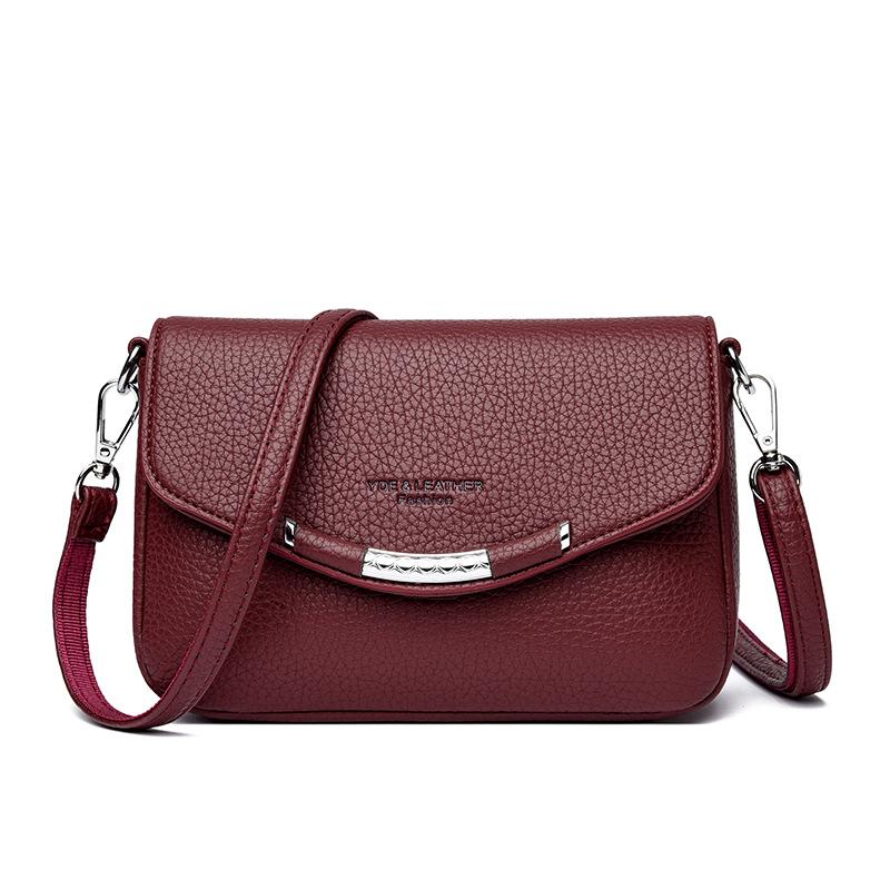 Weiche Leder-Schultertasche mit großem Fassungsvermögen für Damen, Trendige Crossbody-Tasche
