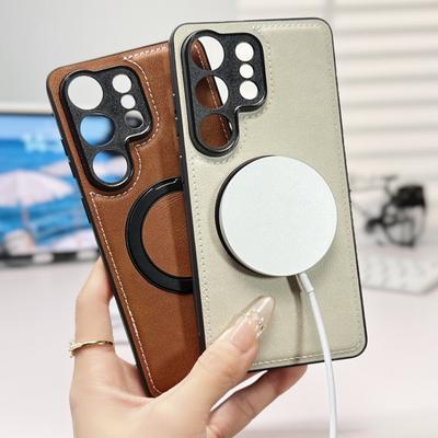 Business Leather Rotating Magnetic Stand Case For Samsung S26 Ultra S25 Plus S24 S23 S22FE A17 A56 A36 A26 A16 A55 A35 A15 Cover