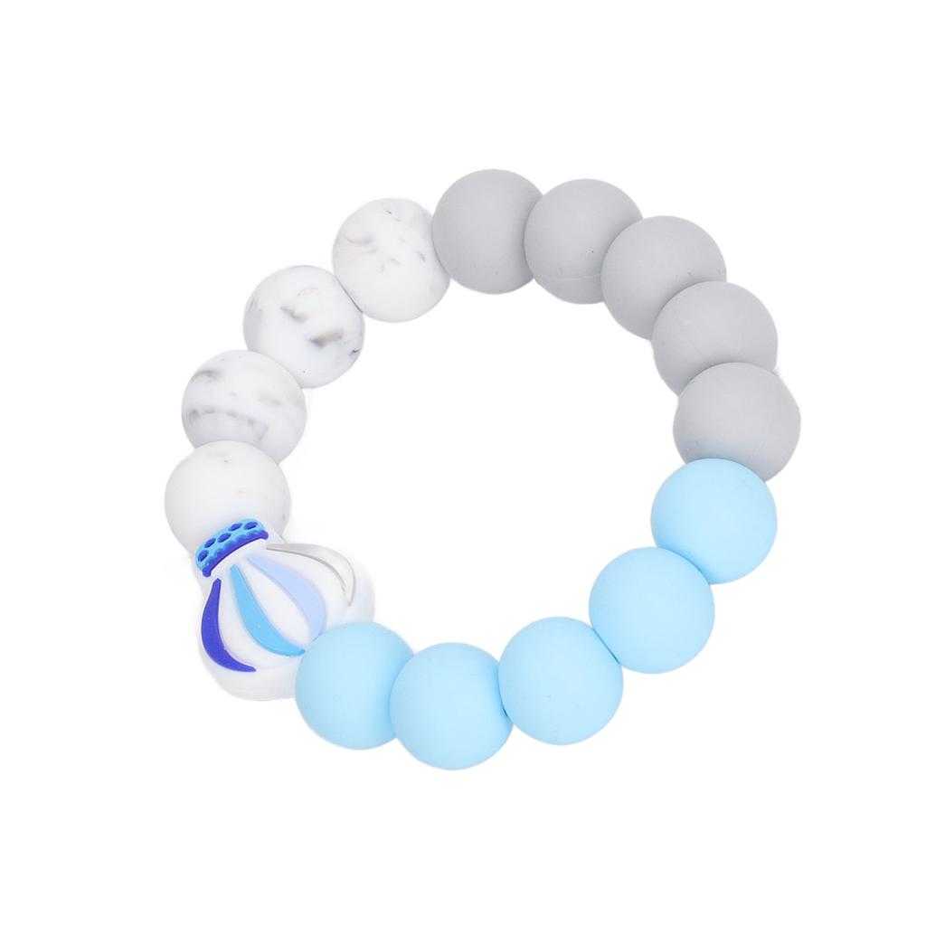 Baby Teething Bracelet Loose Silicone Round Handcrafted Infant Bracelet Teether Toys for Nursery