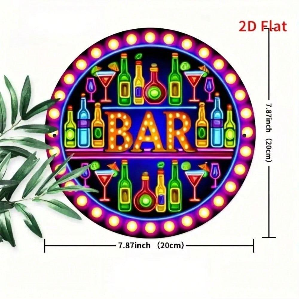 Metal Poster Wall Decor Retro Neon Aluminum Sign for Bar Cafe Courtyard
