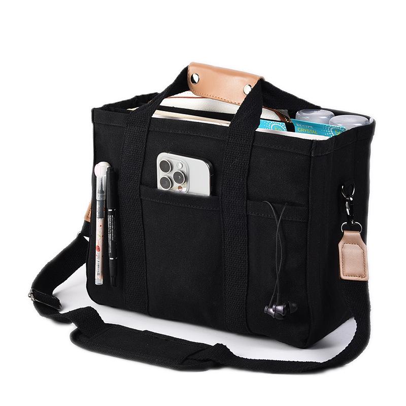 Trendy Multi-Functional Canvas Mommy Bag - Fashionable Mother & Baby Shoulder Messenger