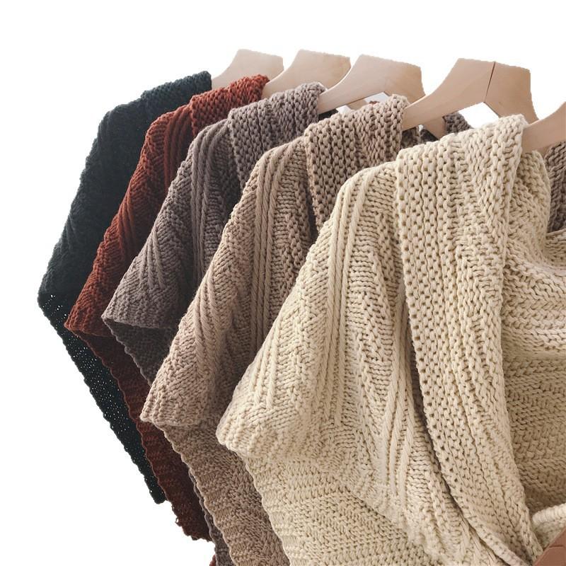 Women S Knitted Triangular Scarf With Buckle Dual Use As Shawl And Neck Warmer