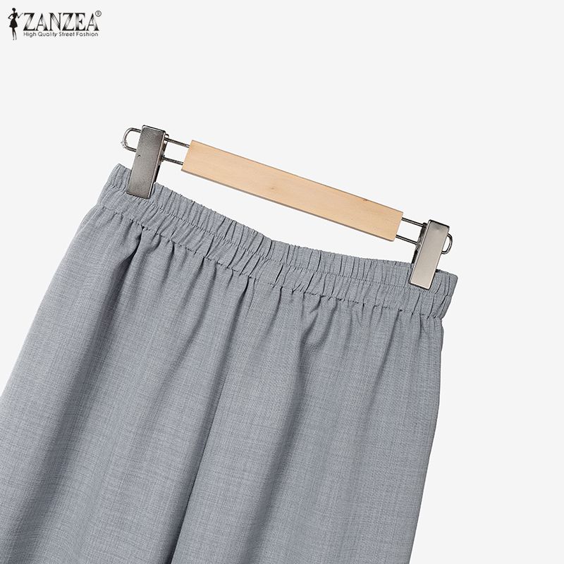 ZANZEA Women Sleeveless Blouse and Long Pants Casual Two Piece Suit Sets