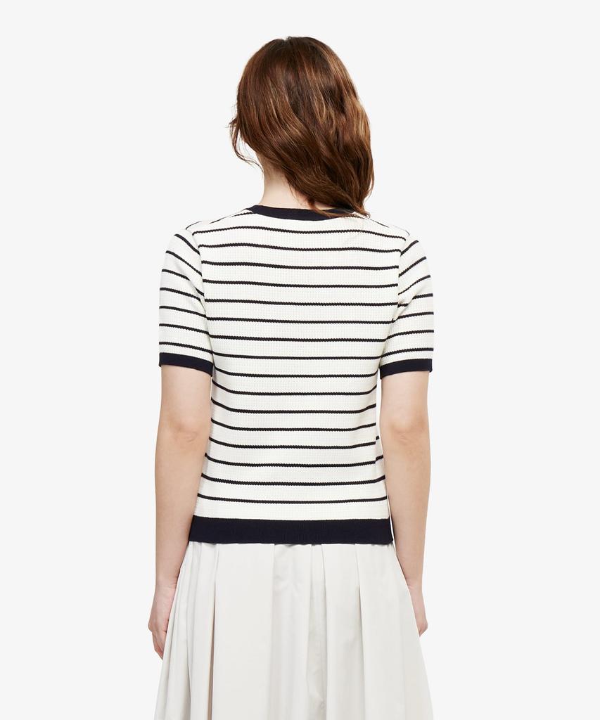 LACOSTE Women'S Scallop Crew Neck Short Sleeve Sweater Af900E-56G Hde
