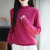 Half Turtleneck Knitted Sweater for Women In Autumn and Winter Loose Pullover Solid-color Casual Knitwear Sweater