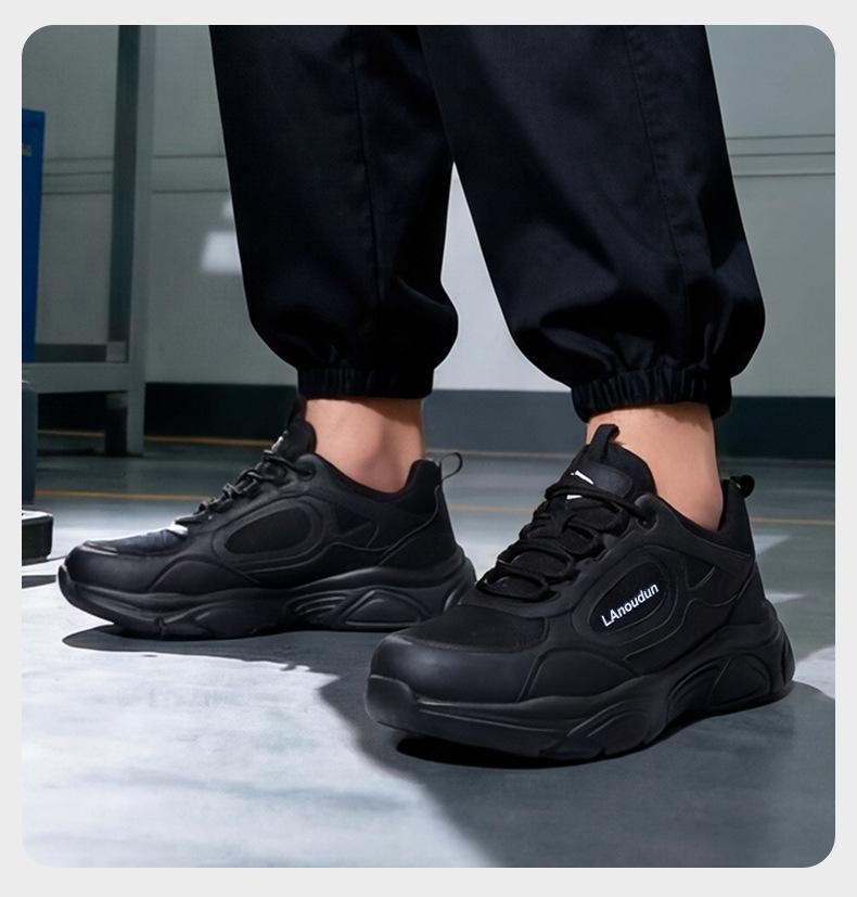 Blue Gull Men's Four Seasons Safety Shoes: Anti-Smash, Anti-Puncture, Low-Top, Wear-Resistant, Comfortable for Long-Standing Work.
