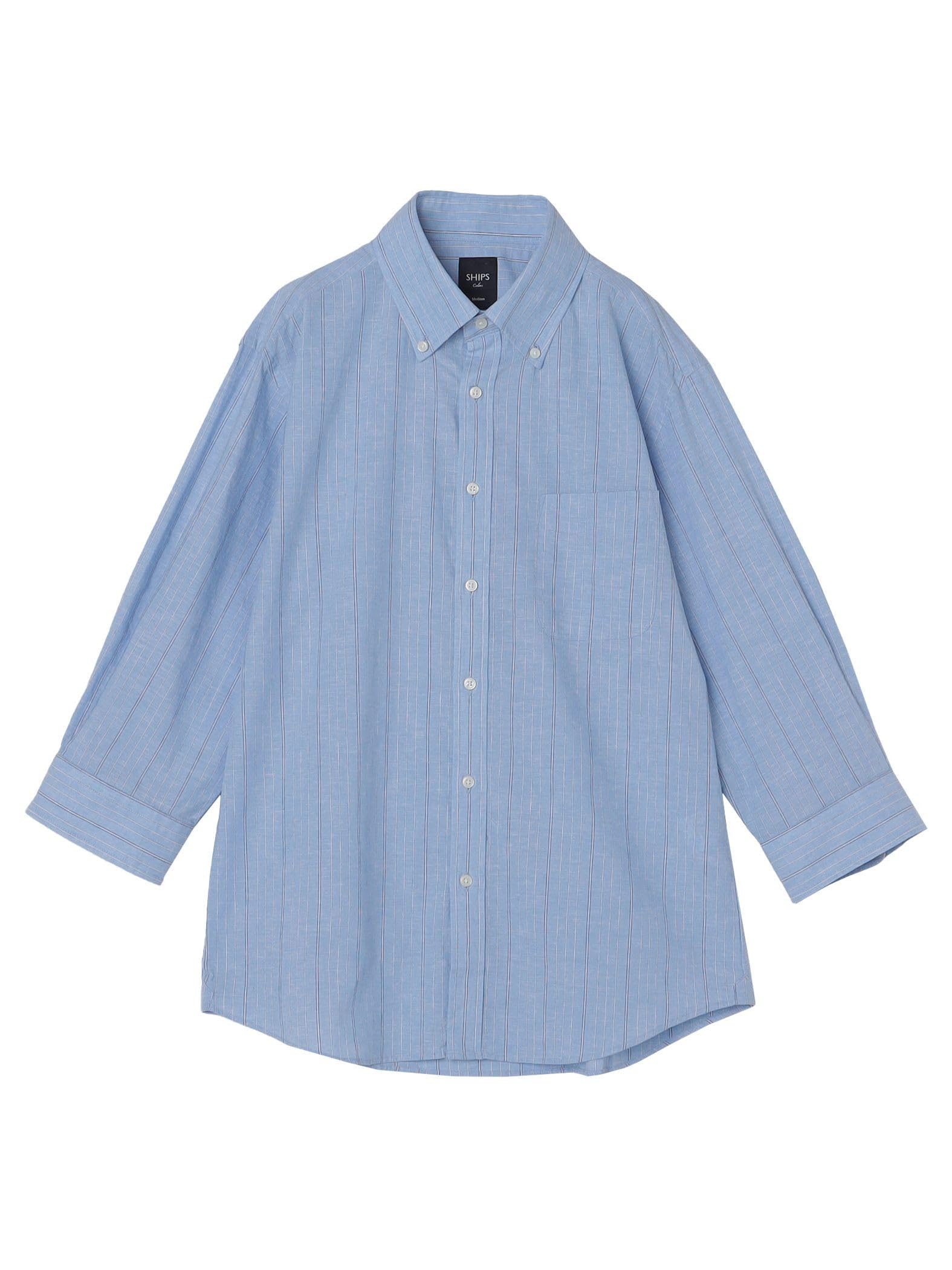 

Ships Colors Cotton Linen Striped 3/4 Sleeve Shirt, Blue, Large, 211320004