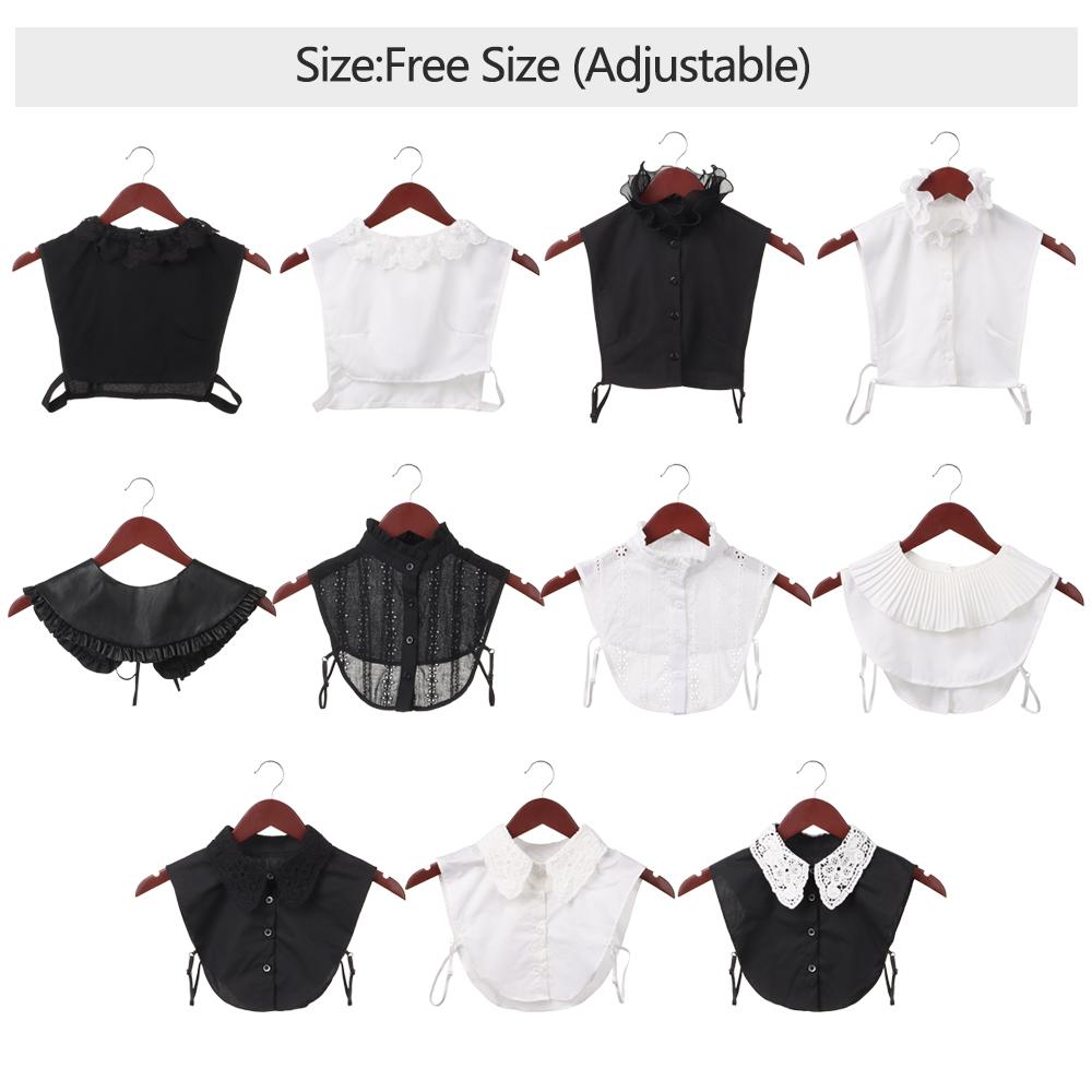 Fashion Cotton Detachable Clothes Accessories Lapel Blouse Top False Tie Shirt Fake Collar