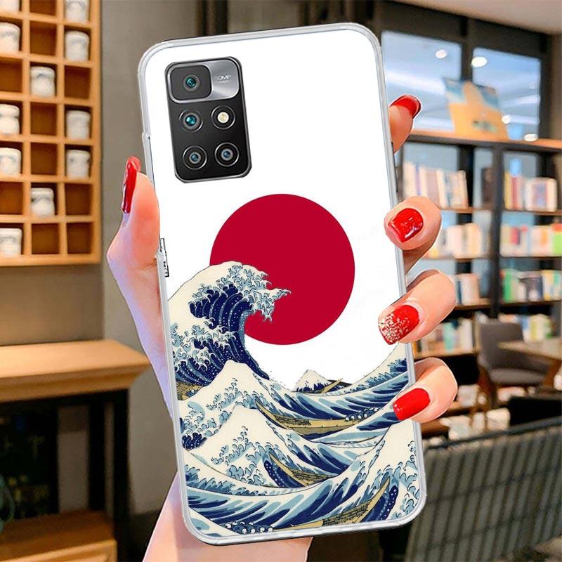 Japanese Style Wave Art Cover Phone Case For Xiaomi Poco F7 Ultra X7 X6 X5 Pro M7 Redmi 15C 15 13C 13 12C 12 10C 10 9A 9C 9T 9 S
