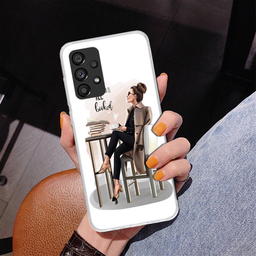 Girl Boss Female Coffee Phone Case For Samsung Galaxy A17 A16 A15 A14 A13 A57 A56 A55 A54 A53 A37 A36 A35 A34 A33 A26 A25 A24 A2