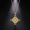 Skyrim Witchcraft Witches Knot Necklace Stainless Steel Triquetra Celtics Magic Knot Wicca Neck Chains  Amulet Jewelry for Women