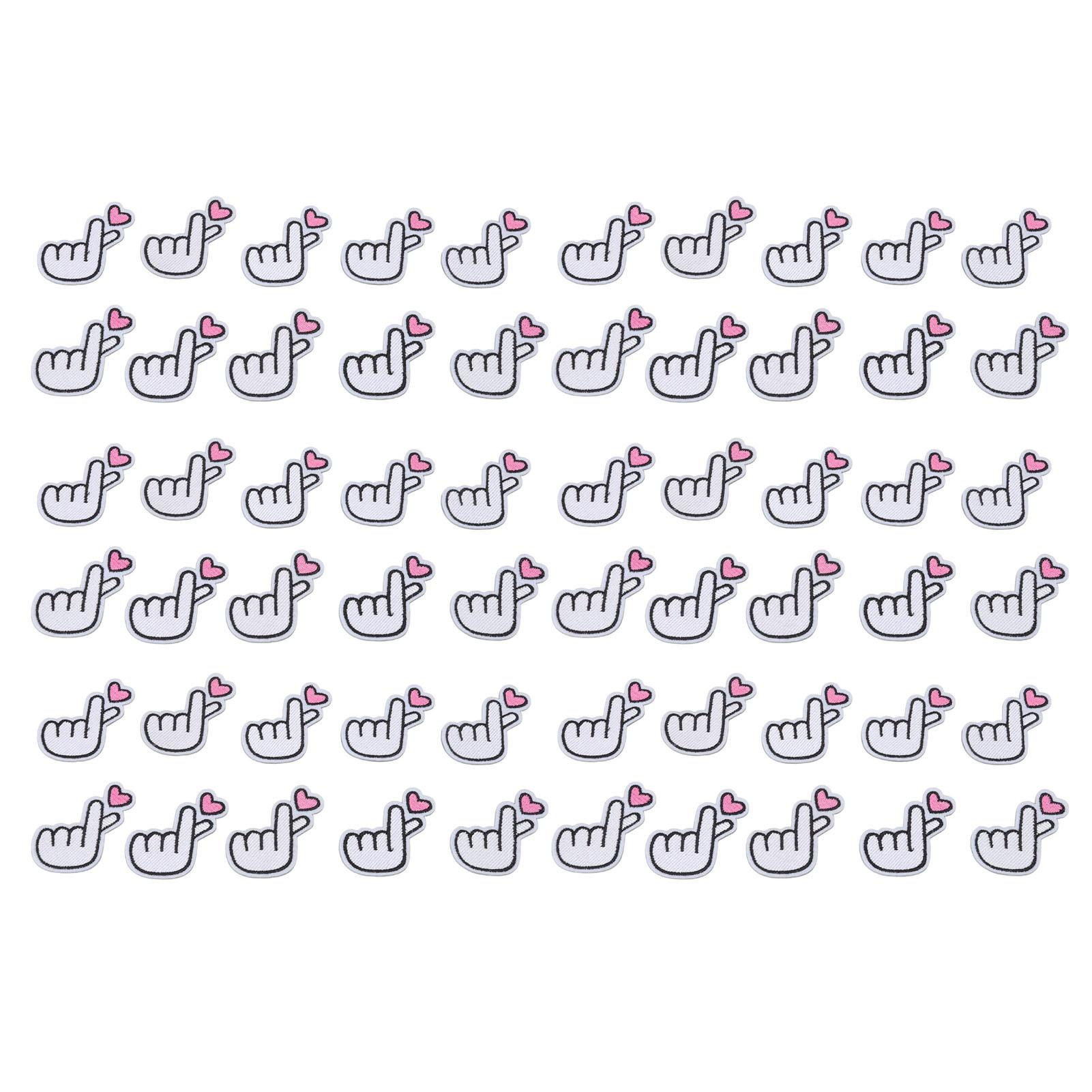 

30 шт. заплатки с изображением жестов в виде сердечек из высококачественного хлопка с сильной адгезией, приклеиваемые утюгом для юбки