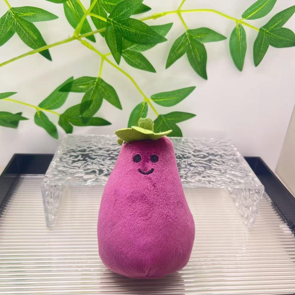 Colorful Plush Eggplant Doll Keychain Adorable Stress Reliever For Use Everyday
