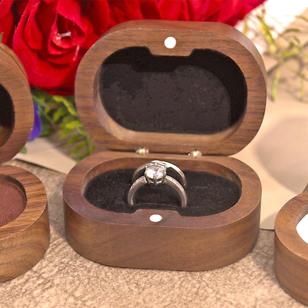 Handmade Rings Bearer Box Wooden Ring Display Box Jewelry Storage Show Case Engagement Proposal