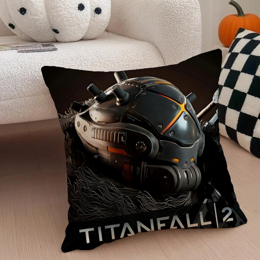 Titanfall 2 Pillow Case Anti-dustmite Pillowcase Invisible zipper silky short plush Sofa cushion cover