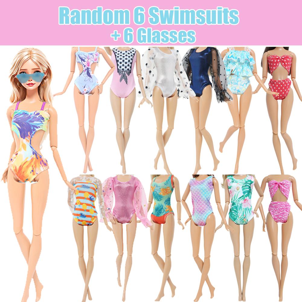 12 Pcs/Set 11.5'' Girl Doll Summer Swimsuit + Sunglasses Beach Wear Clothes Bath Outfit 30cm Doll Accessories Kids Toy Gift