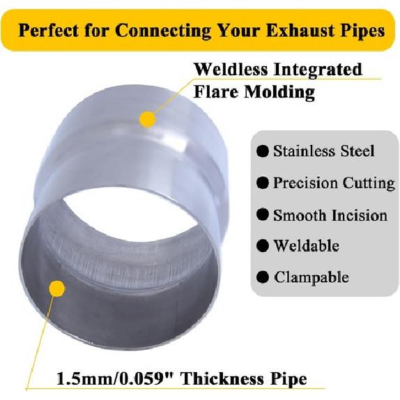 Stainless ID 3 inch to OD 3.5 inch Exhaust Adapter Reducer (3" ID to 3-1/2" OD)