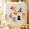 6pcs Rabbit Dog Cat Fridge Magnets 2D Flat Fridge Decor Magnetic Refrigerator Stickers  Kids Room