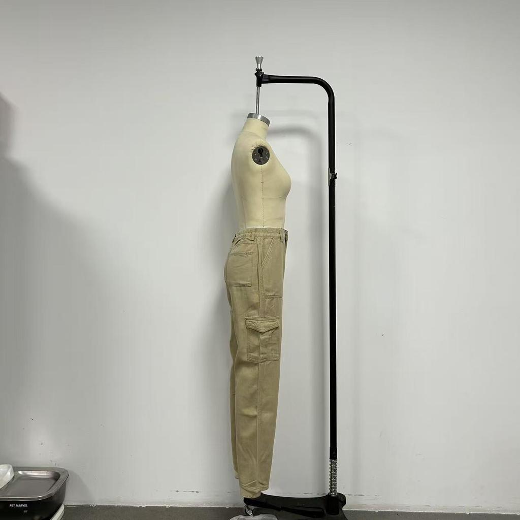 Europäische & Amerikanische Schlanke High Waist Damen Cargo-Hose mit Mehreren Taschen