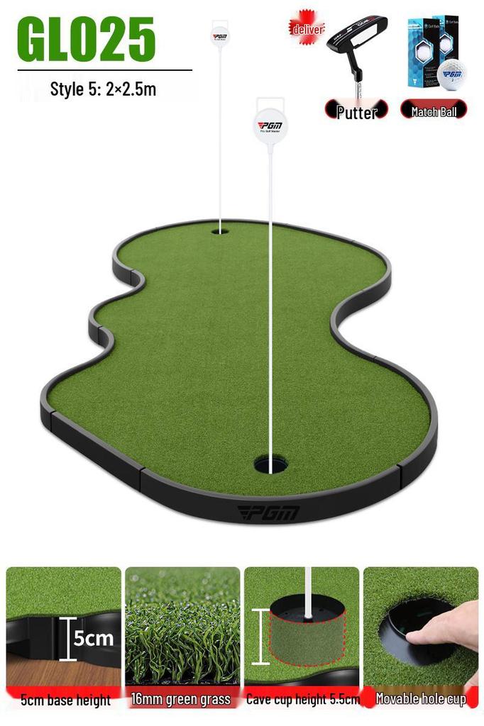 PGM Indoor Golf Set with Interlocking Green for Office, Home, and Outdoor Practice