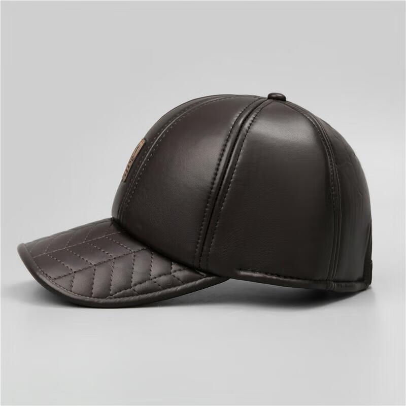 Męska Zimowa Ciepła Skórzana Czapka Baseballowa z Nausznikami