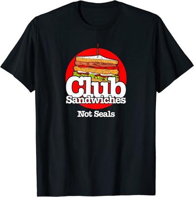 Sandwichs Club Pas Phoques Slogan Alimentaire Drôle Sandwich Sous-Marin T-shirt Unisexe