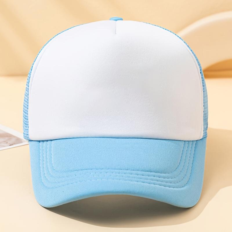 Solid Color Sponge Mesh Cap, Baseball Cap, Breathable for Spring and Summer, Outdoor Sun Protection Hat for Truck Drivers