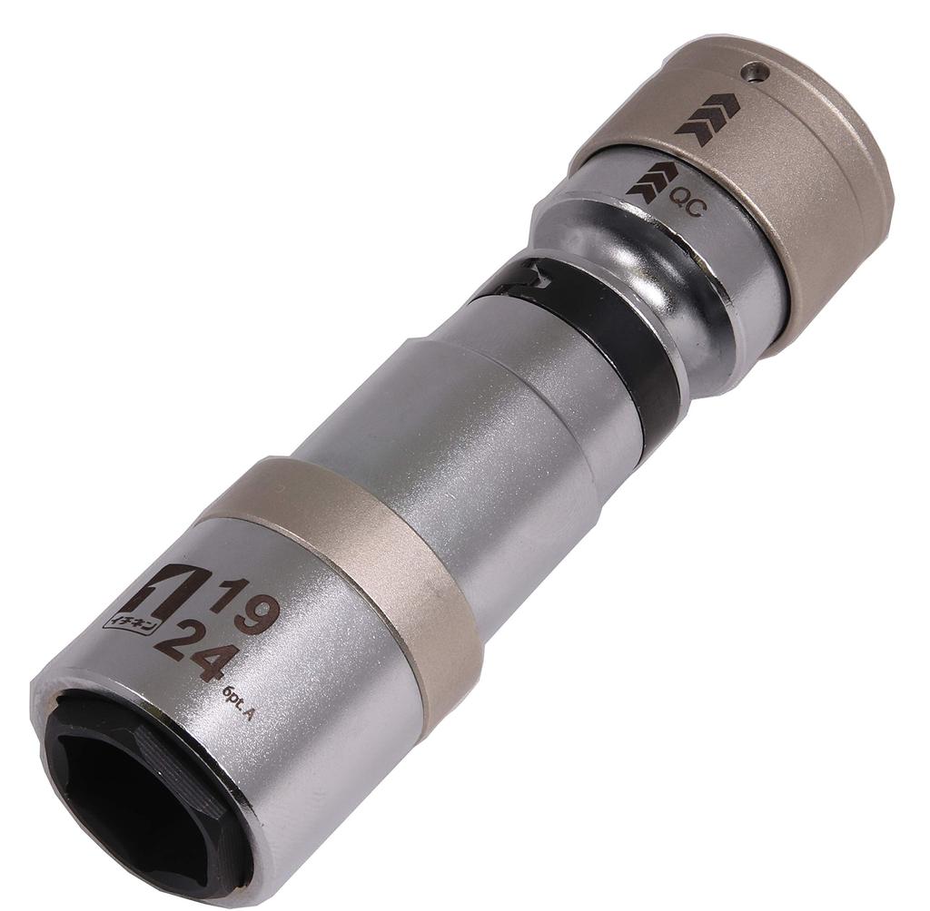 Ichinen Access MUST TOOL Socket QC Swing Socket Double Hexagon 19855 Drive Inslide IM-4W1924IUN-6K 19/24 Size 12.7mm (4min)