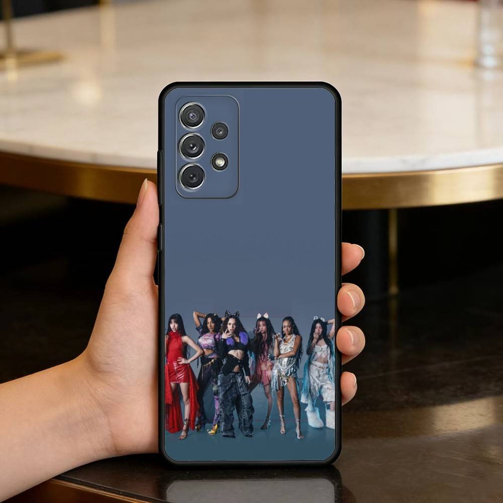 H-Hot Group Music KATSEYE Soft Silicone Black Cover Phone Case For Samsung Galaxy A73,A72,A71,A70,A53,A52,A51