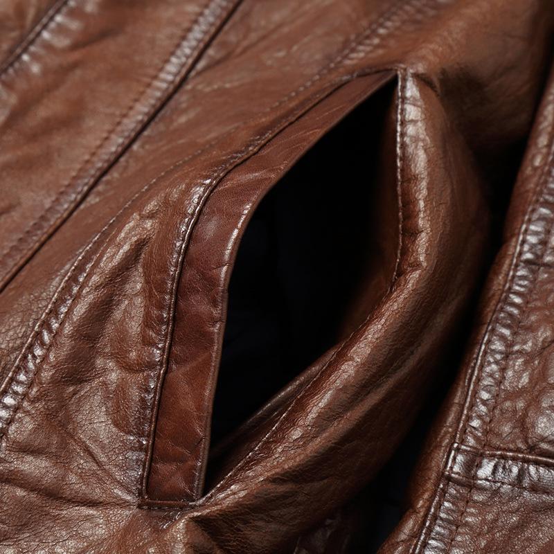 Genuine Leather Jacket Men's Single 