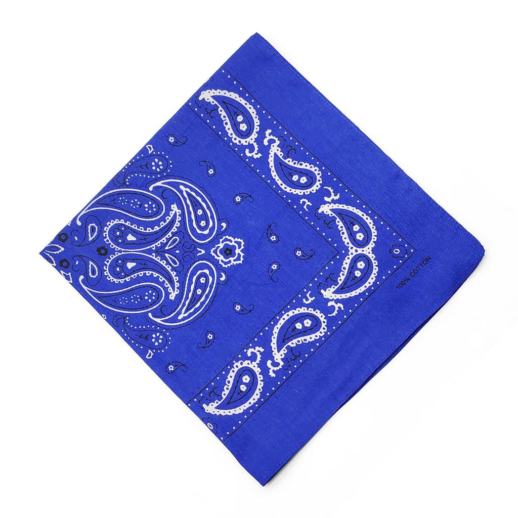 kakatrend Bandana Blue Paisley Adult 100% Cotton Stylish Handkerchief Bandana Cotton Men's Unisex Large 55cm x 55cm